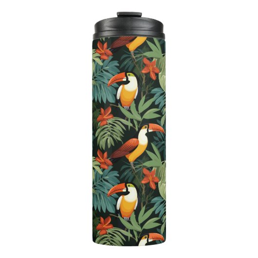 Tropisch Toucan Patroon Thermosbeker (Voorkant)