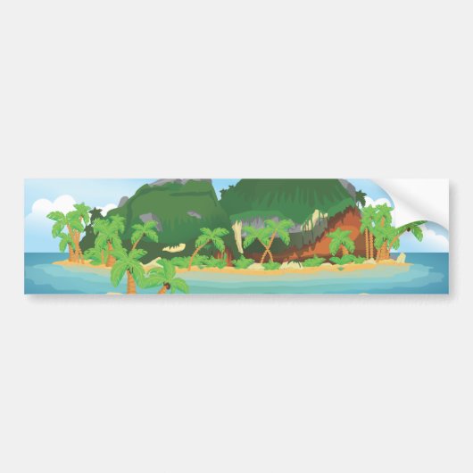 Tropisch Treasureiland Bumpersticker (Voorkant)