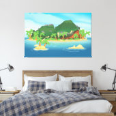 Tropisch Treasureiland Canvas Afdruk (Insitu (Slaapkamer))