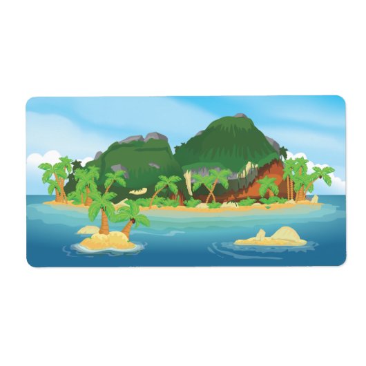 Tropisch Treasureiland Etiket (Voorkant)