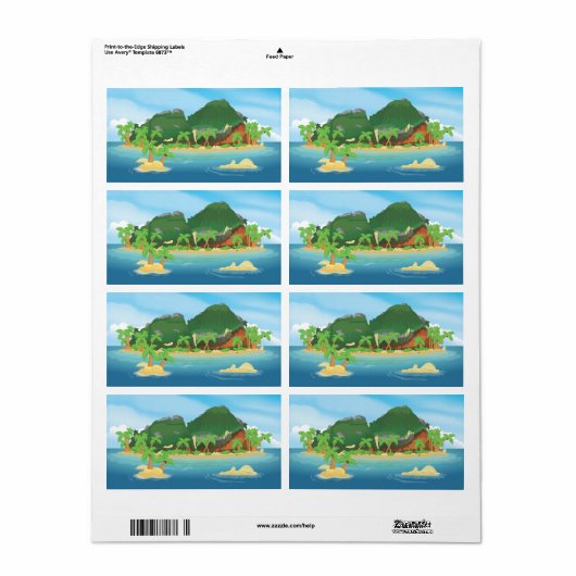 Tropisch Treasureiland Etiket (Full Sheet)
