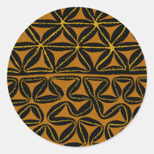 Tropisch tribale Zuidzee Tapa Ronde Sticker