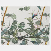 Tropisch  tropisch landschap, vogel. fleece deken (Voorkant (Horizontaal))
