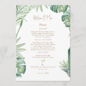 Tropisch trouwmenu  menu (Voorkant)