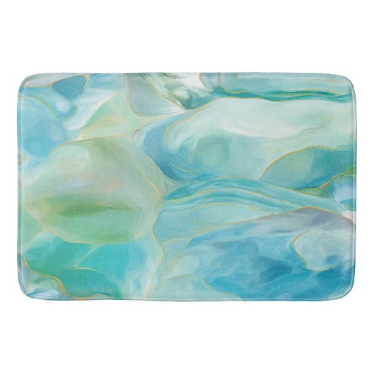 Tropisch Turquoise Abstract Gemstone Coastal Badmat (Voorkant)