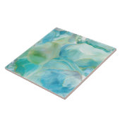 Tropisch Turquoise Abstract Gemstone Coastal Tegeltje (Zijkant)