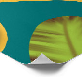 Tropisch Turquoise Banaanblad Patroon Poster (Hoek)