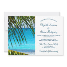Tropisch Turquoise Beach Wedding with Palm Frondin