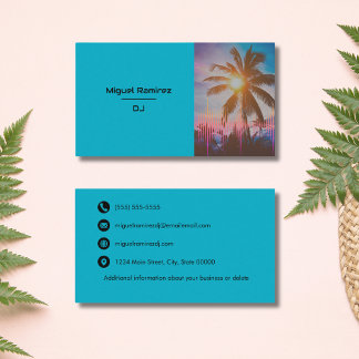 Tropisch Turquoise Blauwe Zonsondergang door Palmb Visitekaartje