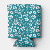 Tropisch Turquoise Blauwgroen Blue Floral Pattern Blikjeskoeler (Achterkant)