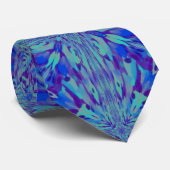 Tropisch Turquoise Blue Green Paars Abstract Stropdas (Opgerold)