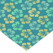 Tropisch Turquoise Hibiscus Bloem Patroon Korte Tafelloper (Hoek)