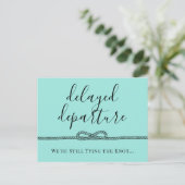 Tropisch Turquoise Knoop Uitgestelde Trouwdatum Aankondigingskaart (Staand voorkant)