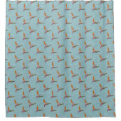 Tropisch Turquoise Moderne Vogel van Paradijs Hand Douchegordijn (Voorkant)