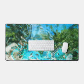 Tropisch Turquoise Ocean Blue & Seaweed Green Bureaumat (Keyboard & Muis)