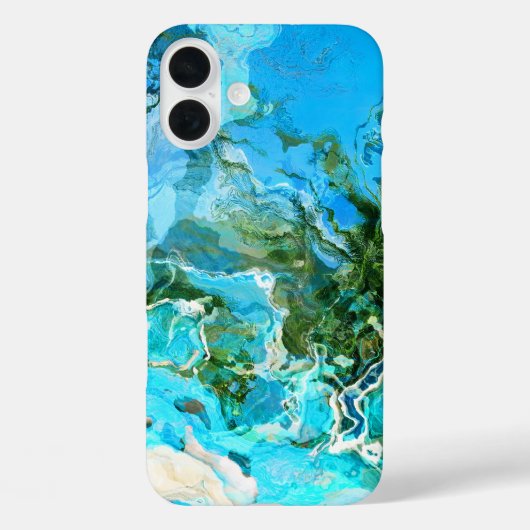 Tropisch Turquoise Ocean Blue & Seaweed Green Case-Mate iPhone Case (Achterkant)