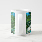 Tropisch Turquoise Ocean Blue & Seaweed Green Grote Koffiekop (Achterkant)