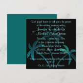 Tropisch Turquoise Palm Tree Wedding Kaart (Voorkant / Achterkant)
