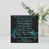 Tropisch Turquoise Palm Tree Wedding Kaart (Staand voorkant)