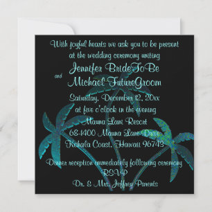 Tropisch Turquoise Palm Tree Wedding Kaart