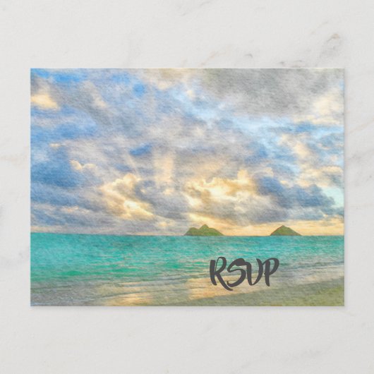 Tropisch turquoise paradijs RSVP Uitnodiging Briefkaart (Voorkant)