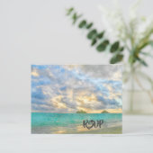 Tropisch turquoise paradijs RSVP Uitnodiging Briefkaart (Staand voorkant)