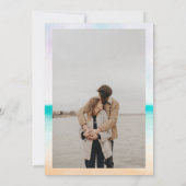 Tropisch turquoise strand ombre kalligrafie bruilo kaart (Achterkant)