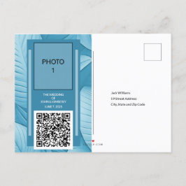 Tropisch Turquoise Trouwkaart Postcard Aankondigingskaart