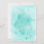 Tropisch Turquoise Waterverf Oceaan Bruiloft Save The Date (Achterkant)