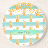 Tropisch Turquoise Yellow Beach Zandsteen Onderzetter (Voorkant)