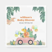 Tropisch Uitkomend Ei Dino Auto Baby Shower 