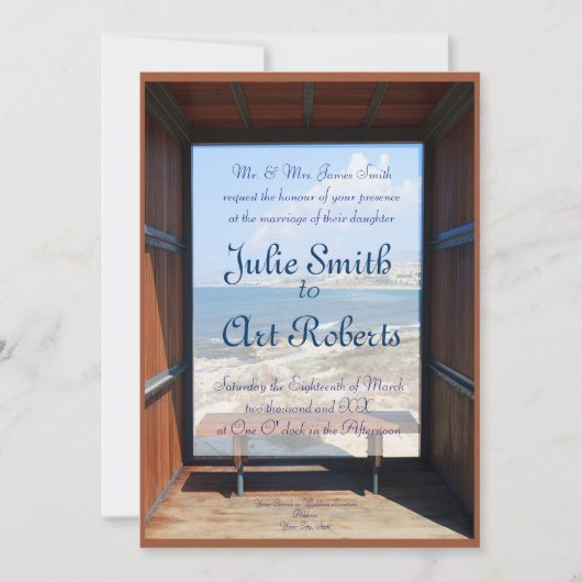 Tropisch Uitzicht bruiloft Kaart (Voorkant)