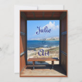 Tropisch Uitzicht bruiloft Kaart (Achterkant)