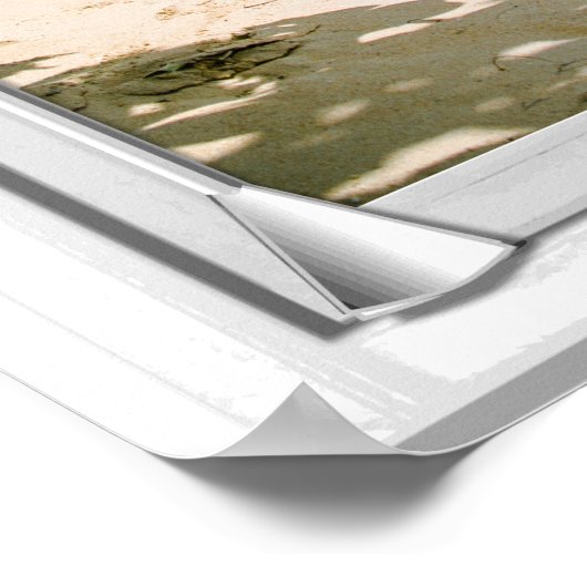 Tropisch Uitzicht Faux-raam met riemen Poster (Hoek)