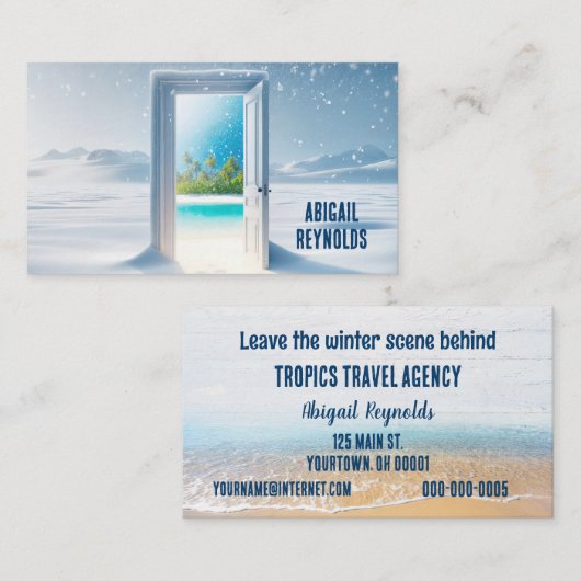 Tropisch Uitzicht in de winterdeur Visitekaartje (Voorkant / Achterkant)