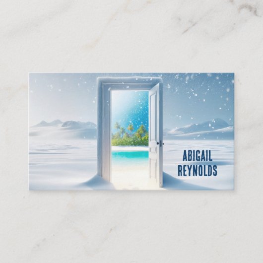 Tropisch Uitzicht in de winterdeur Visitekaartje (Voorkant)