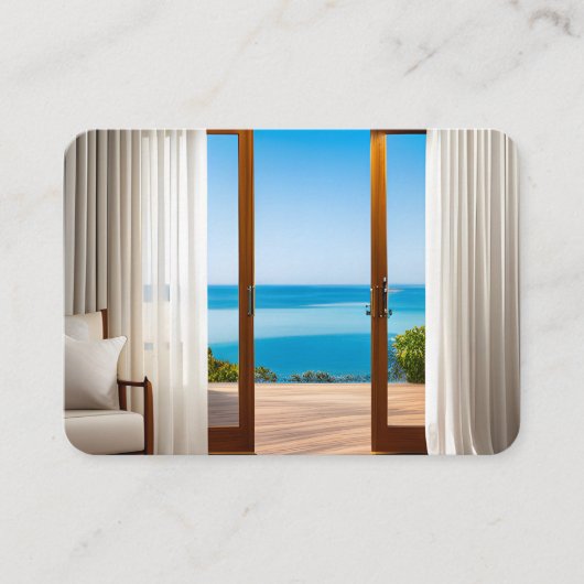 Tropisch Uitzicht in deuropening Visitekaartje (Voorkant)