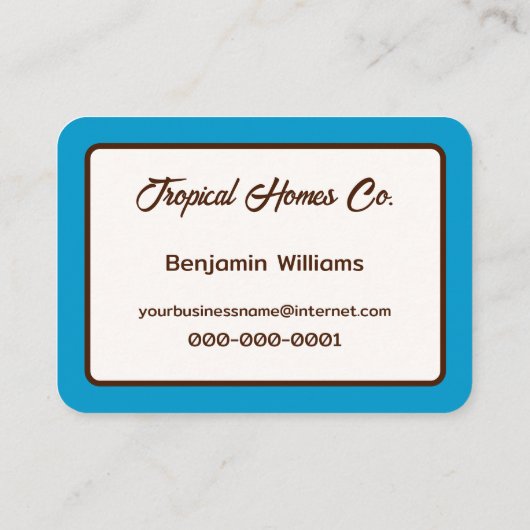 Tropisch Uitzicht in deuropening Visitekaartje (Achterkant)
