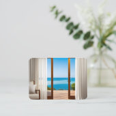 Tropisch Uitzicht in deuropening Visitekaartje (Staand voorkant)