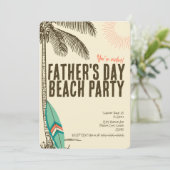 Tropisch vadersdag strandfeest uitnodiging (Staand voorkant)