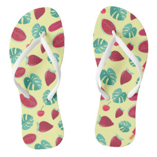 Tropisch vakantiepatroon op zomervakantie teenslippers