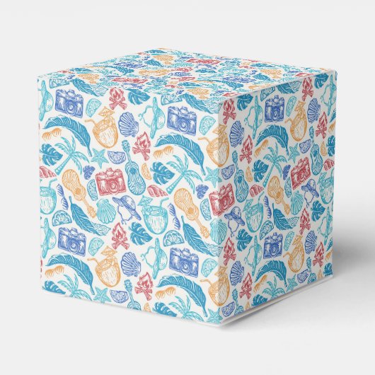 Tropisch vakantiepatroon - zomerreisvibes bedankdoosjes (Achterkant)