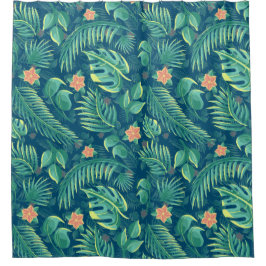Tropisch valoliepatroon — gordijngordijn douchegordijn