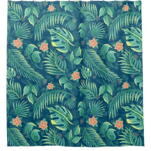 Tropisch valoliepatroon — gordijngordijn douchegordijn (Voorkant)