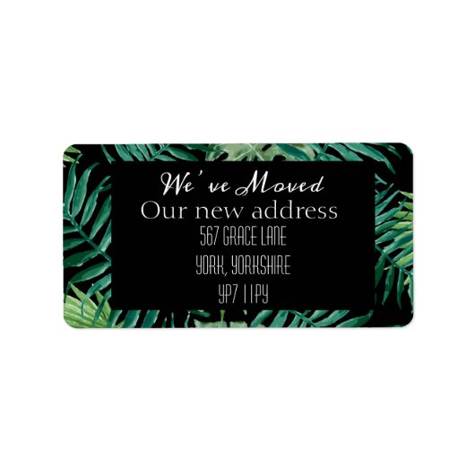 Tropisch van de waterverf hebben wij Nieuw Adres b Etiket (Voorkant)