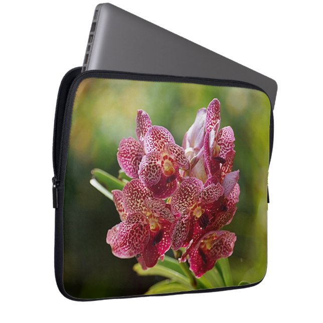 Tropisch Vanda Orchid Cluster Laptop Sleeve (Voorkant Rechts)