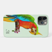 Tropisch veelkleurig Macaw Bird & Monogram Hoesje- Case-Mate iPhone Case (Achterkant (horizontaal))