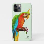 Tropisch veelkleurig Macaw Bird & Monogram Hoesje- Case-Mate iPhone Case (Achterkant)