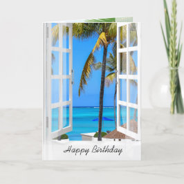 Tropisch venster Birthday Kaart