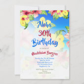 Tropisch ventilator 30e strand op de geboorte Aloh Kaart (Voorkant)